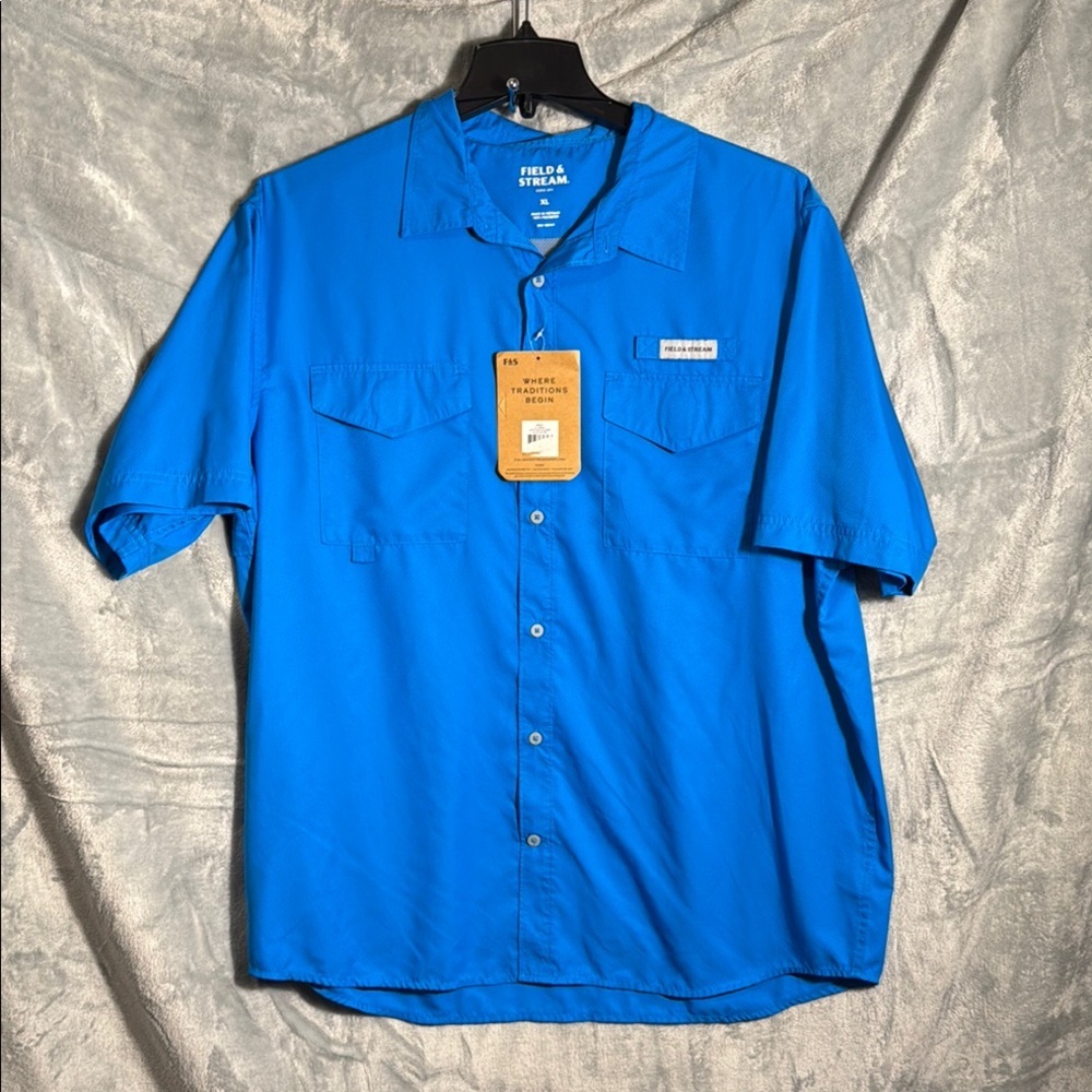 Field & Stream men’s shirt NWT XL smartwick Blue Button Down UPF protection
